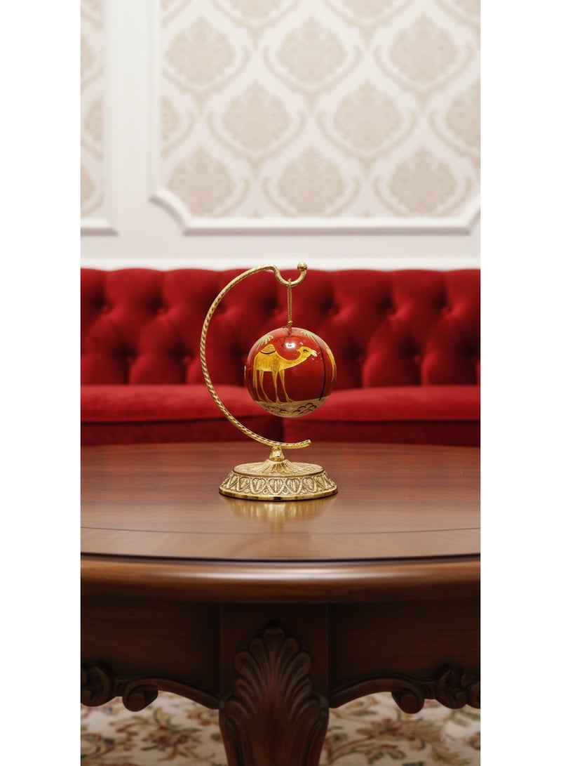 DECORATIVE PAPER MACHE HANGING BALL HANDMADE AND HANDPAINTED COLOR RED SIZE 3 INCHES - Image 3